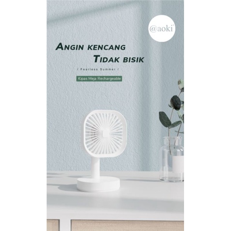 Aoki Mini Fan Portable USB Charge / Kipas Angin Meja AF-200C