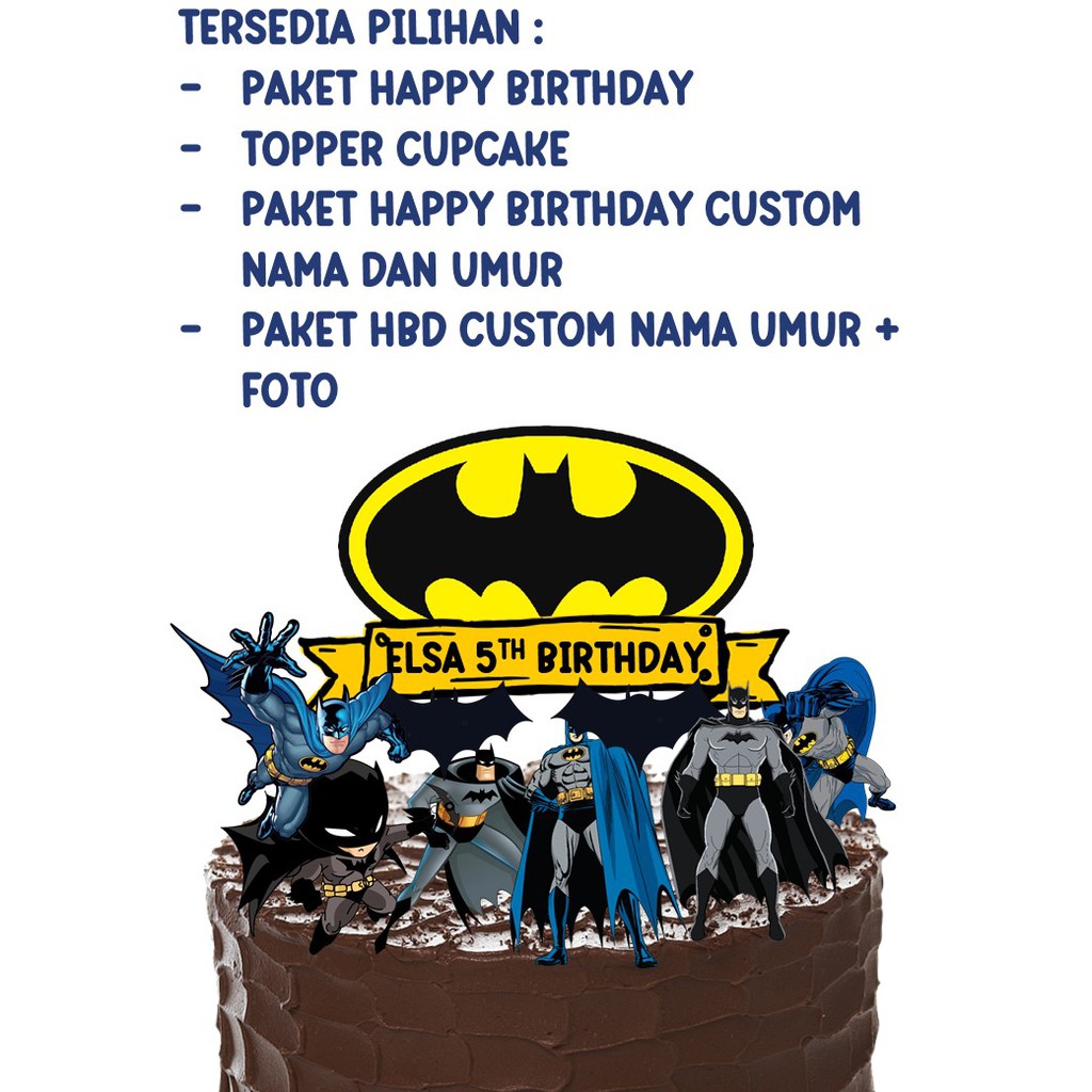 [ BISA COD ] CAKE TOPPER / TOPPER BATMAN / TOPPER