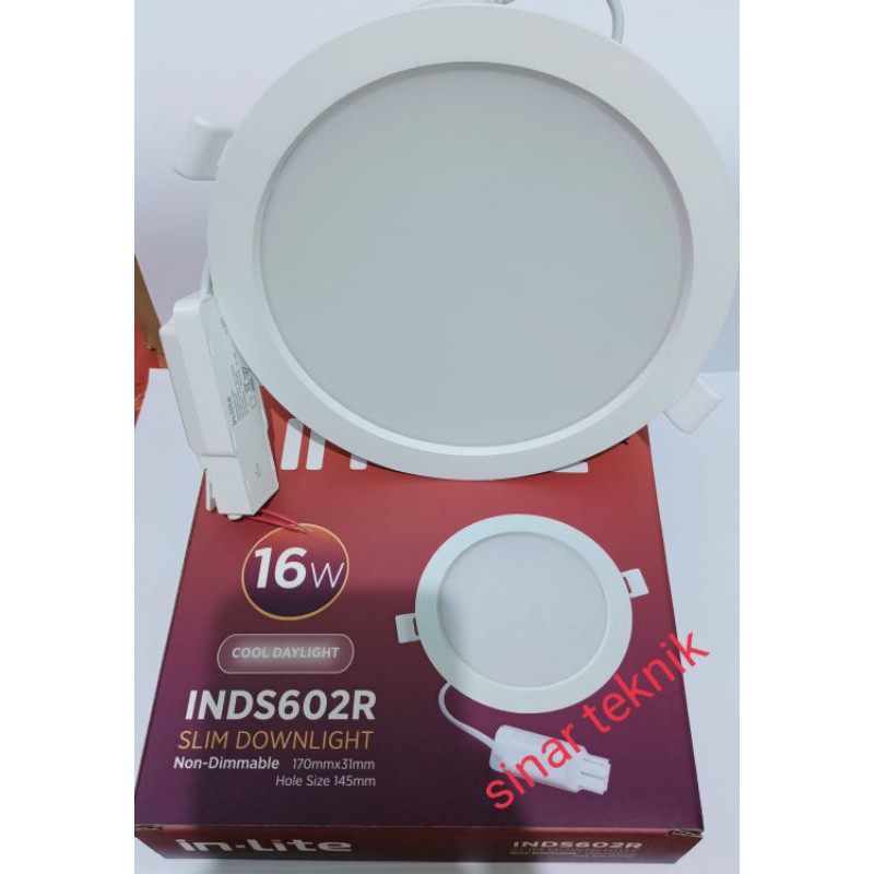 Downlight LED/Panel Bulat LED 16w IN-LITE INDS602R