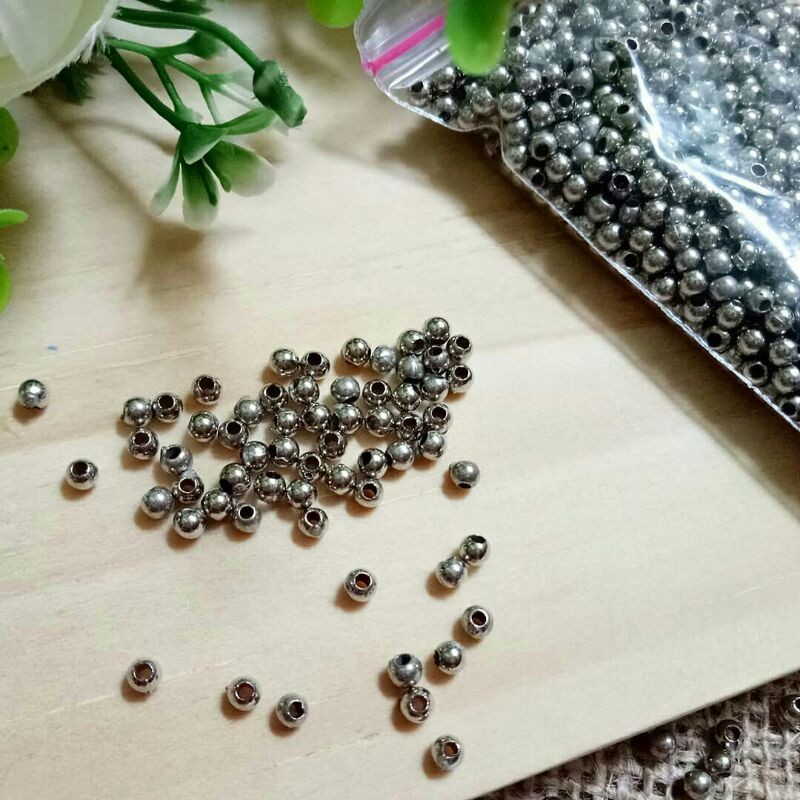 sekat bulat 3mm  manik sekat/sekat gelang/sekat silve/sekat gold