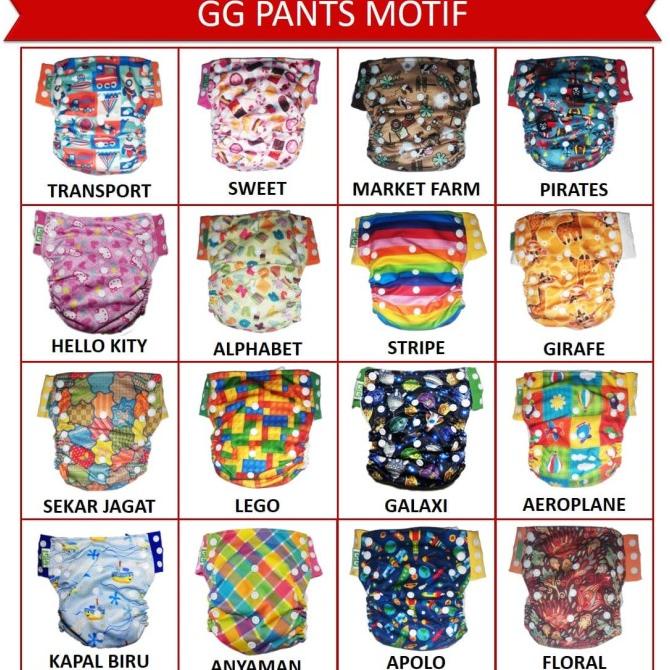 Premium Product Popok Bayi Clodi Gg Model Pants/ Celana Motif Insert Microfiber Murah - Paling Dicar