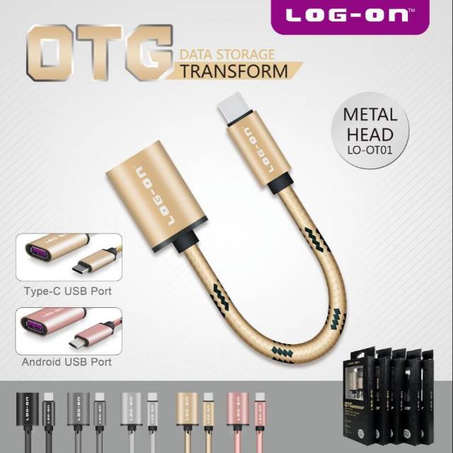 OTG KABEL LOG ON TYPE MICRO &amp; TYPE C