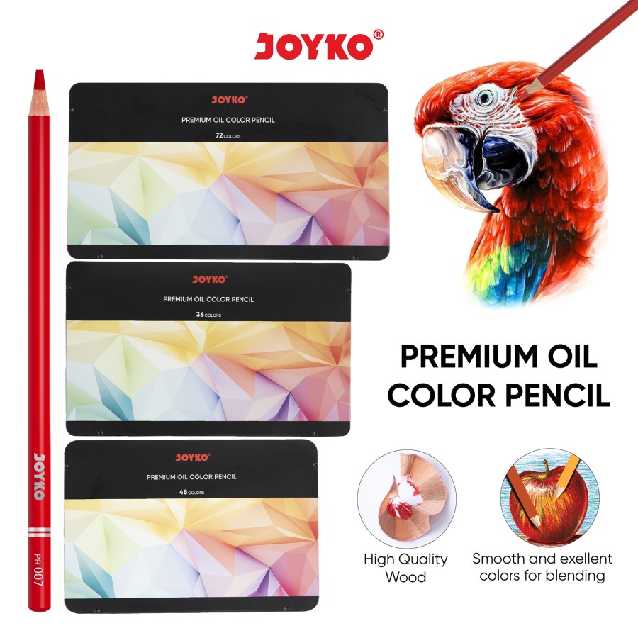 Premium Oil Color Pencil / Pensil Warna Joyko CP-TC126 36/48/72 Warna