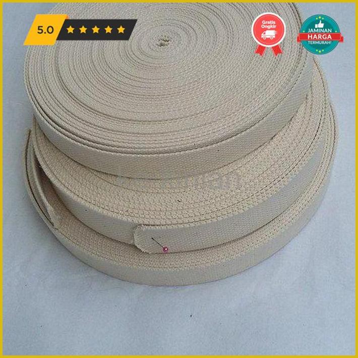 

Kerajinan Tangan Tali Webbing Bisban Katun 3 Cm Roll Murah Broken White Limited