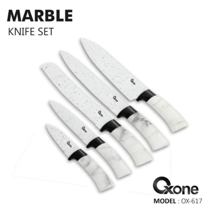 

Oxone 5Pcs Knife Set Ox-617 Pisau Dapur White Marble Deme84Tocv