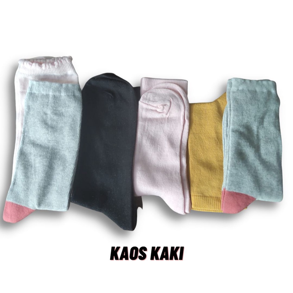 CBY  kaos kaki 04 motif Kaos Kaki Korea Style Fashion Casual Sport Motif Garis Bahan Katun Warna Polos Sock 05