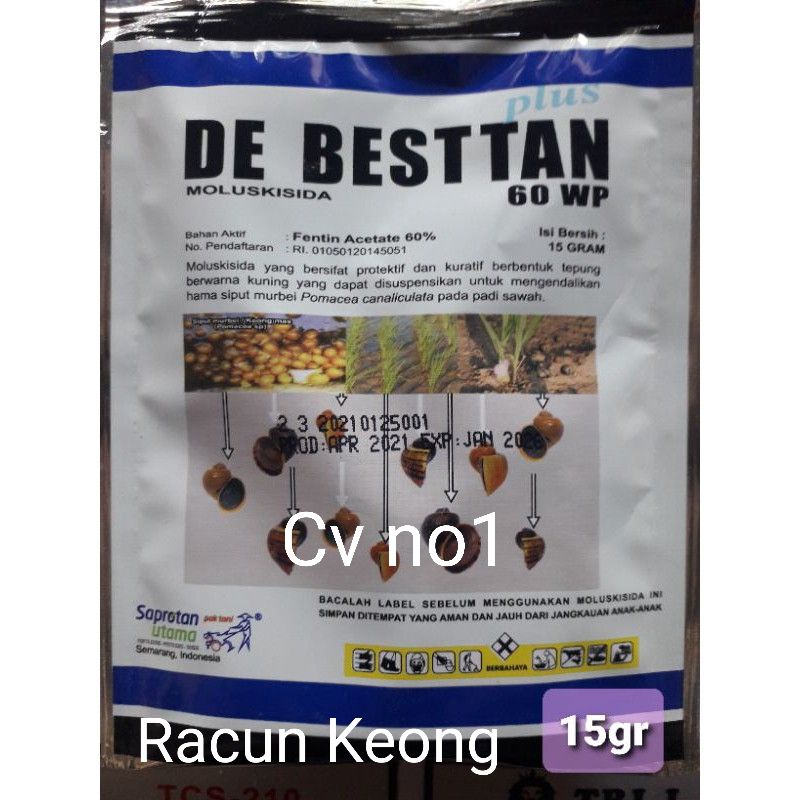 Moluskisida Racun Keong De Bestan Fentin Acatate 60% 15 gram