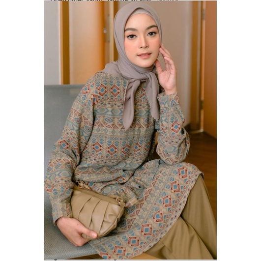 KHADRA LONG TUNIK BY LIGHTS.CLO Tanned teal
