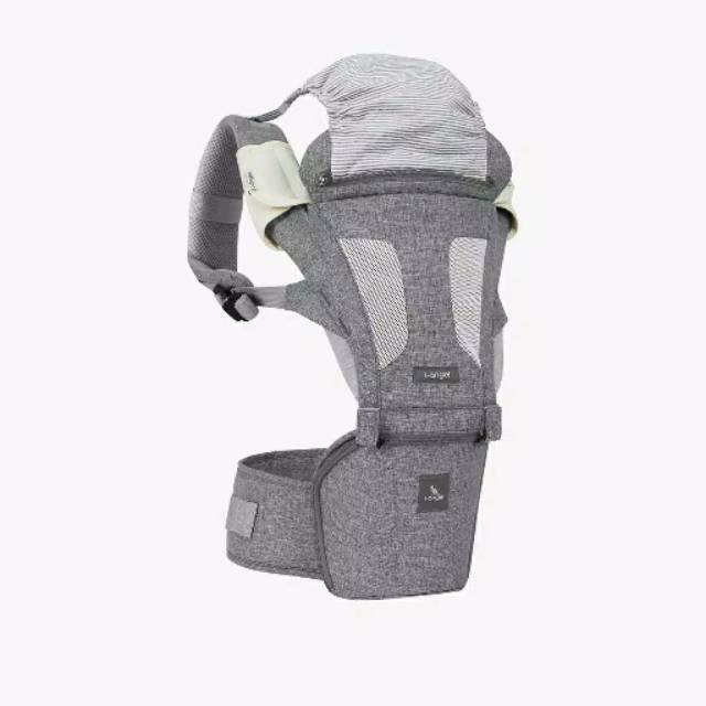 I-Angel Magic Hipseat Baby Carrier with Hood Grey - Gendongan bayi