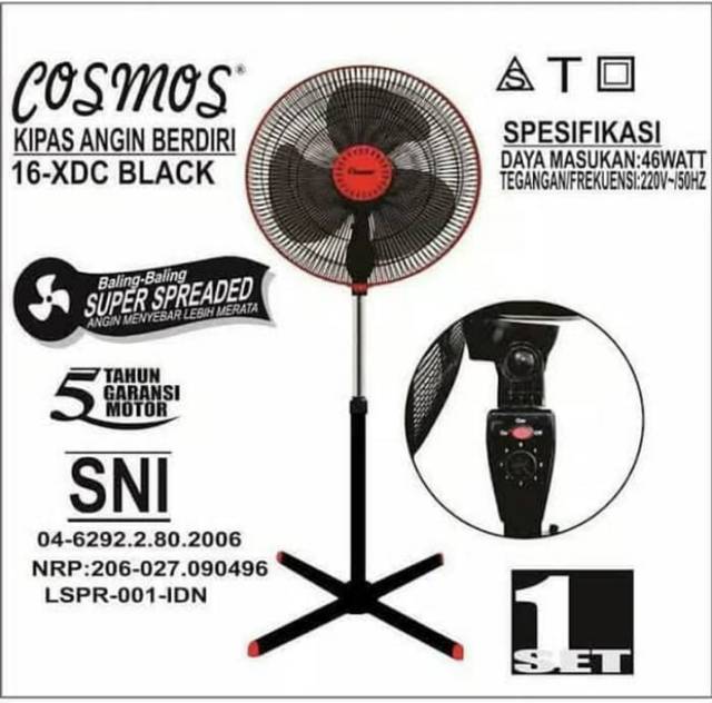 COSMOS 16 XDC KIPAS ANGIN stand fan (16 INCH)