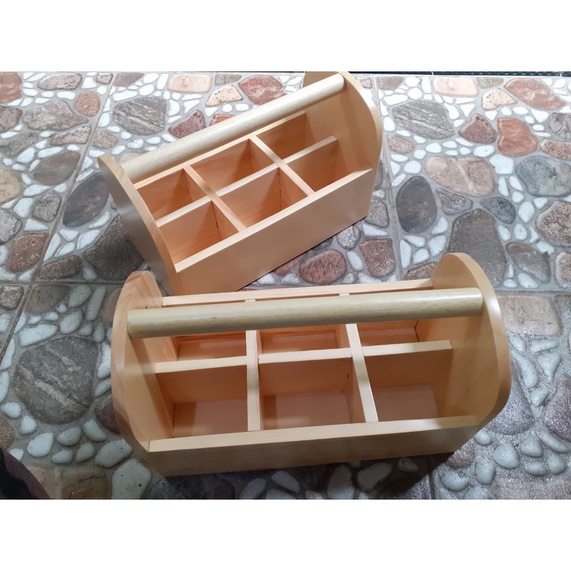 Baki Serbaguna / Nampan Serbaguna 6 sekat/ Tempat Make up / Tempat Pensil 6 sekat