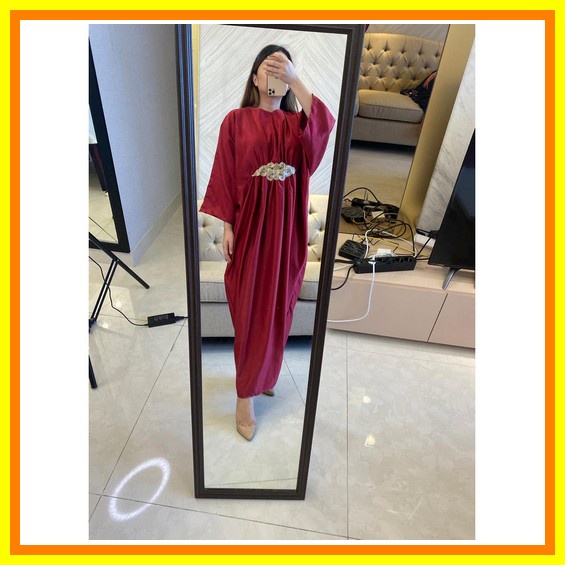 Baju Kaftan Dress Terbaru 2022 Modern Lebaran Mewah Outfit Of The Day 084 A # Kaftan Fashion Satin /