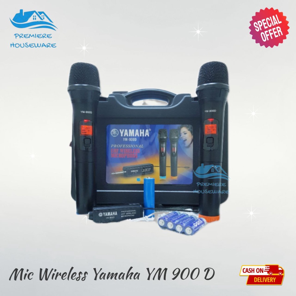 Mic Yamaha YM - 900 D UHF Double Microphone Wireless Digital Charger