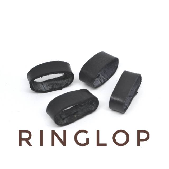 Ring Loop kulit sapi hitam Size 24mm