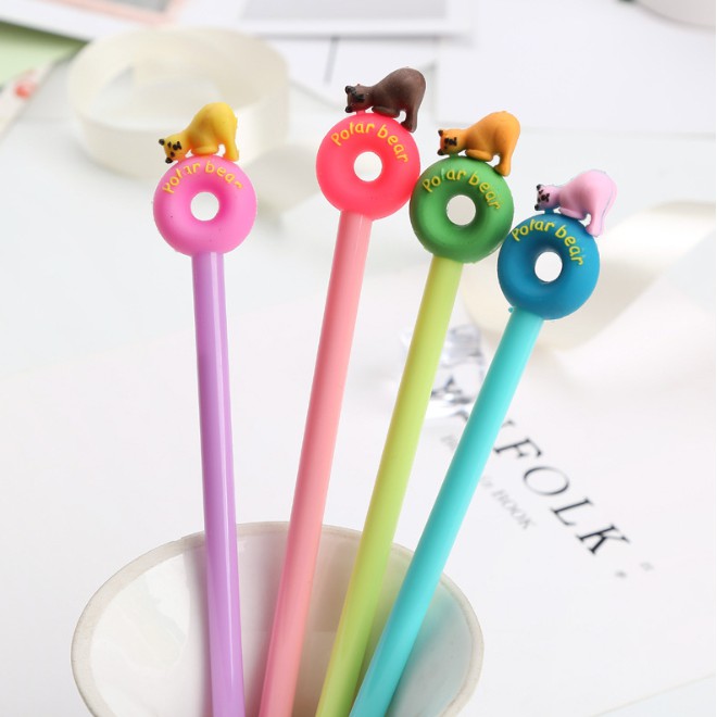 

Pulpen Gel Gel 0.5mm Donat Beruang Kutub Kartun Karakter Lucu Pena