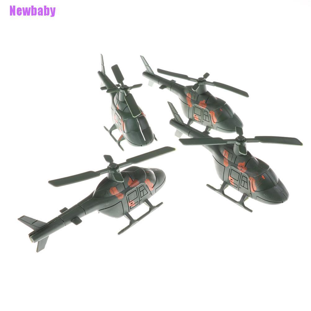 (Newbaby) 2pcs Mainan Helikopter Perang Dunia II Militer Modern Untuk Anak
