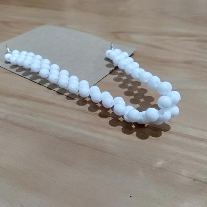 Mutiara Konektor Masker Hijab Putih Susu