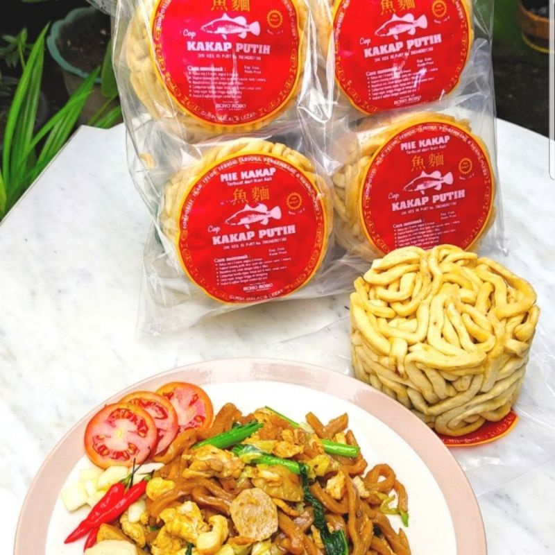 

Mie Kakap gurih enak Mie siap olah Mie kering ikan kakap Jumbo 150gram