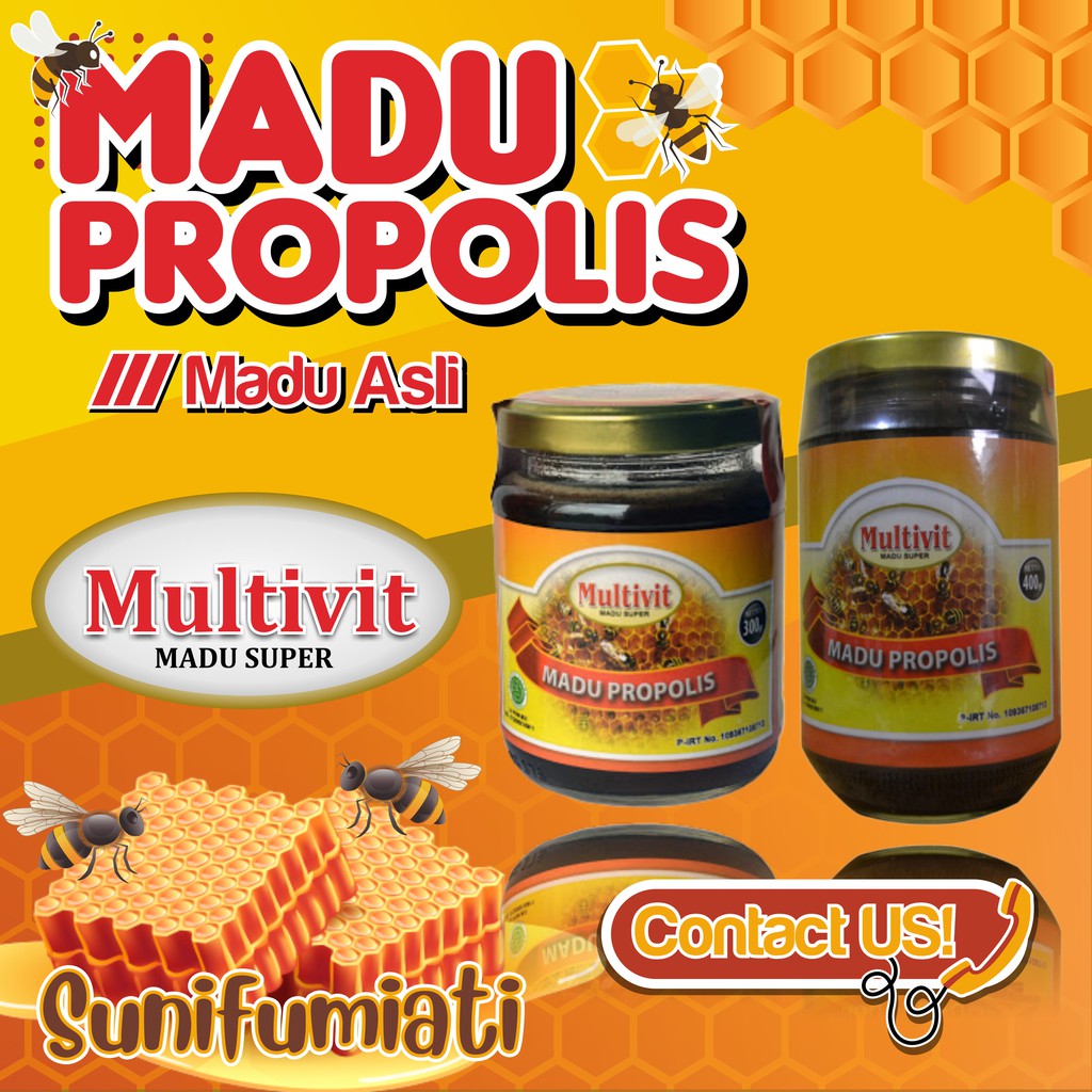 

Madu Multivit Propolis 300gr | Madu Asli 100% dan Madu Murni 100%