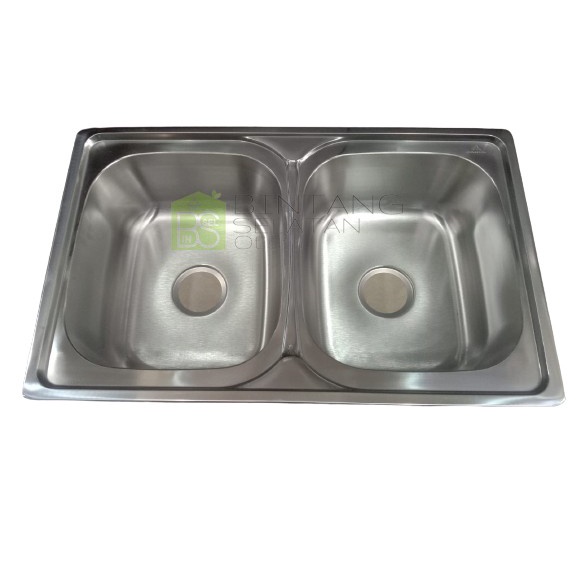 KITCHEN SINK TECHNOSINK BAK CUCI PIRING 2 LUBANG STAINLESS STEEL