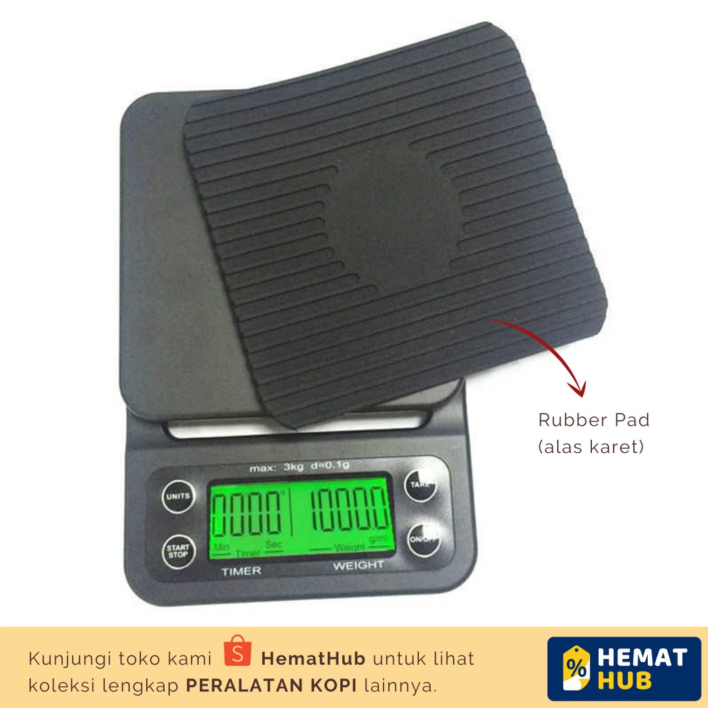 Timbangan Dapur Digital 3kg 0.1gram Timer Perlengkapan Kitchen Scale Kue Kopi Barista Digipounds