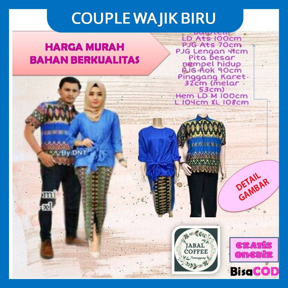 Sarimbit Couple Kebaya Kondangan / Couple Set Batik Terbaru Baloteli Wajik