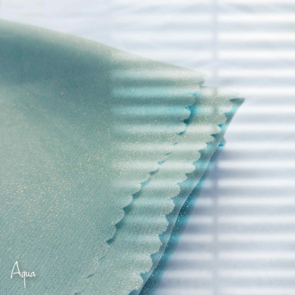 SHINAR GLAMOUR Gliter Hijab 115x115cm / Kerudung / Jilbab Segi Empat Premium-SHINAR-AQUA