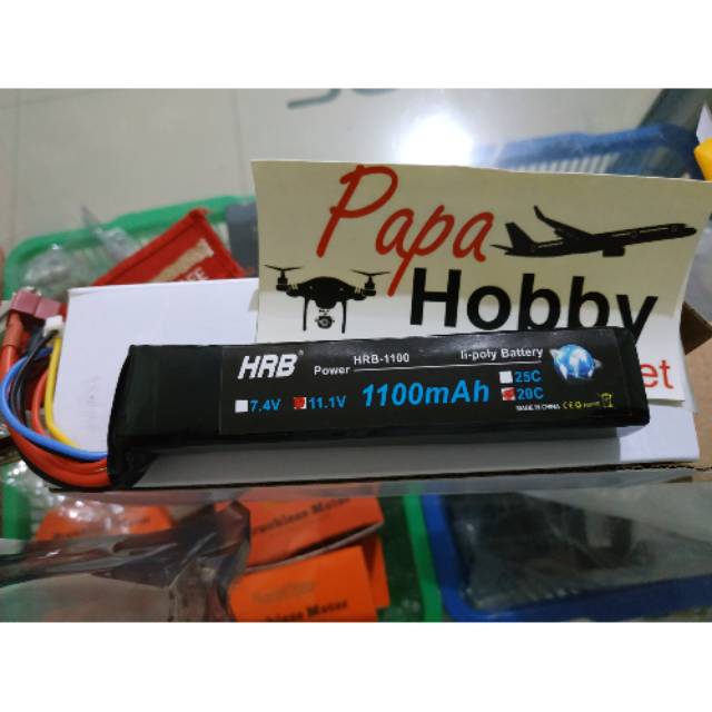 Baterai Airsoft 11.1volt Baterai Sugus Lipo Deans 1100mAh