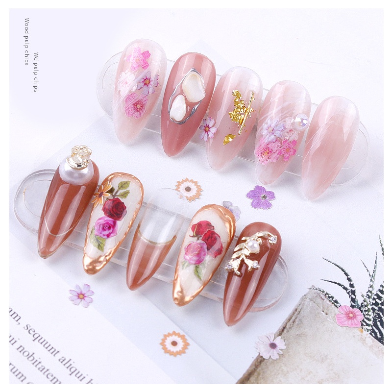 Dekorasi Kuku Nail Art Rose Daisy Flowers Ultra Thin