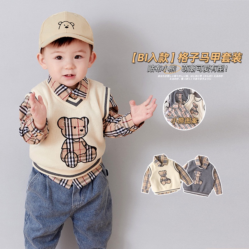 HappyOliver SET LEE GOON EBV Setelan 3in1 Kemeja Bayi anak Laki-laki import Lengan panjang Berkualitas