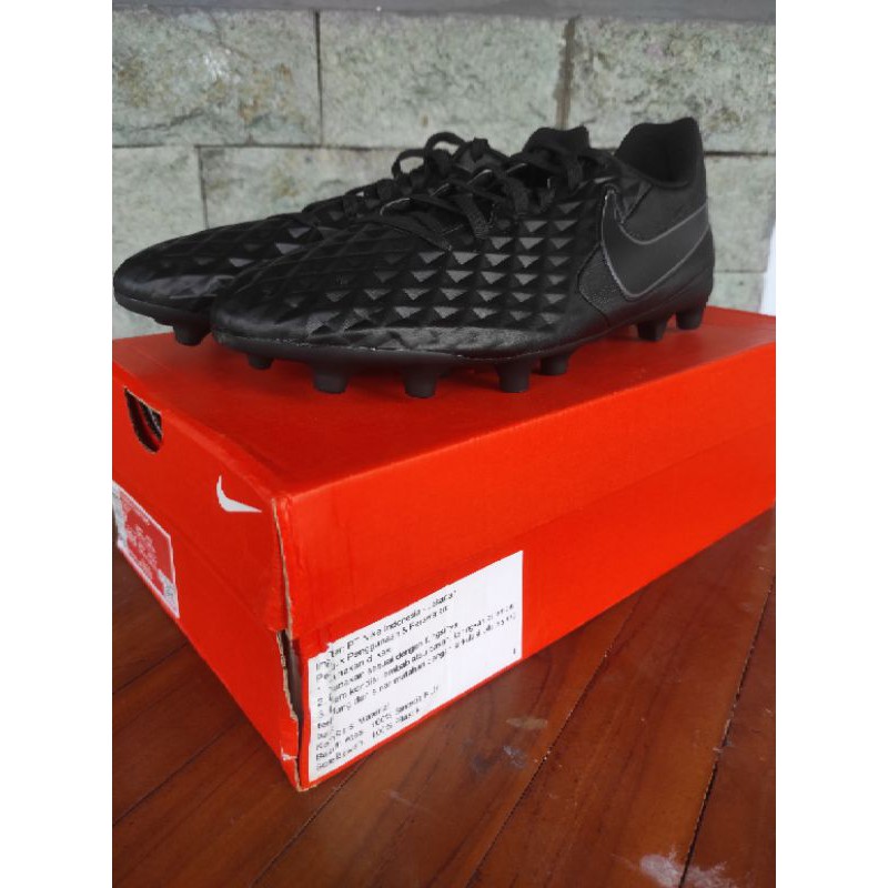 SEPATU BOLA NIKE TIEMPO LEGEND 8 CLUB FG - BLACK GRAY  - AT6107-010 BNIB