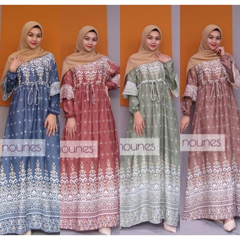 Dress Maxmara Anjani Serut Depan M/L/XL/XXL Gamis Kondangan Zipper Depan High Quality