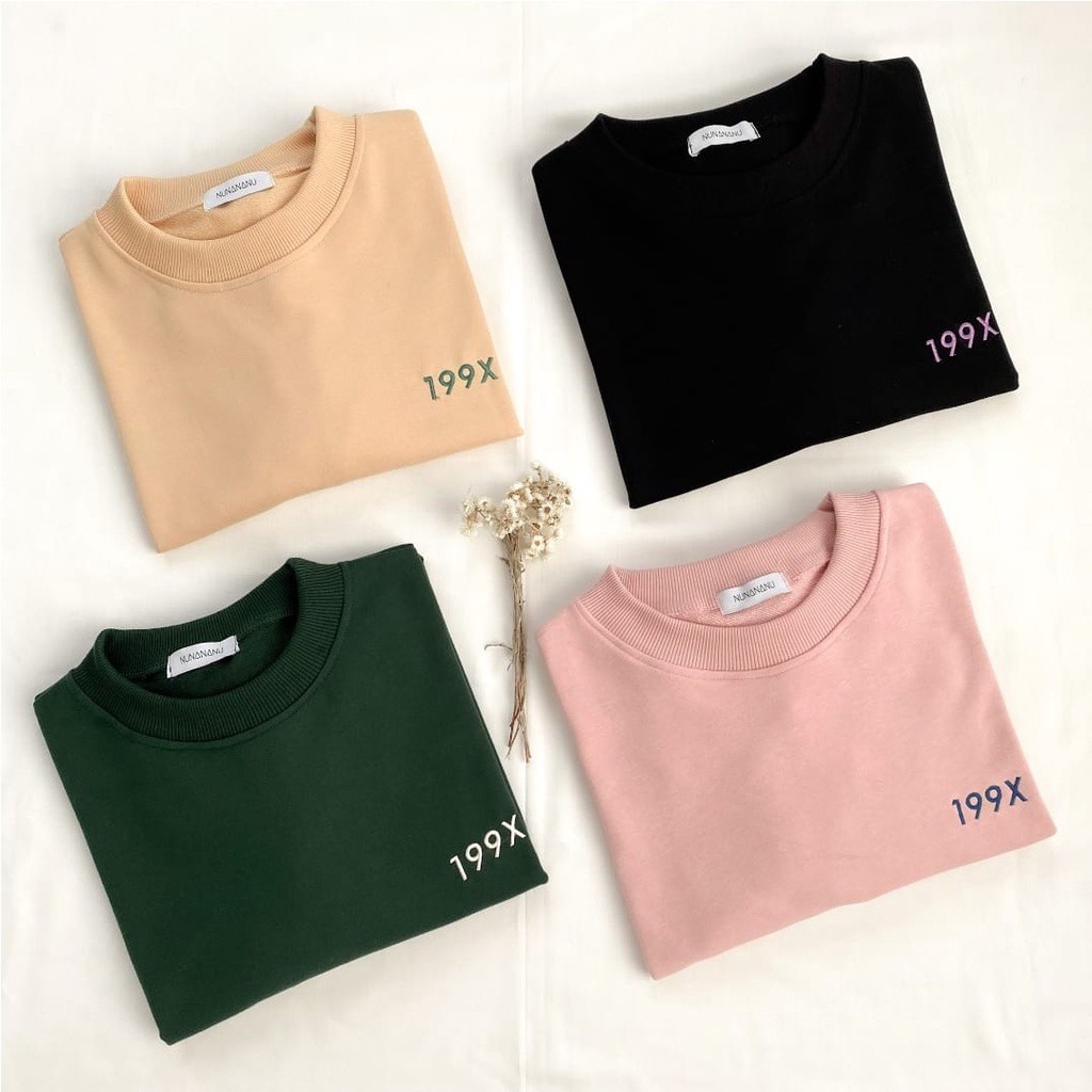 SWEATER WANITA 199X CREWNECK VARIASI BORDIR