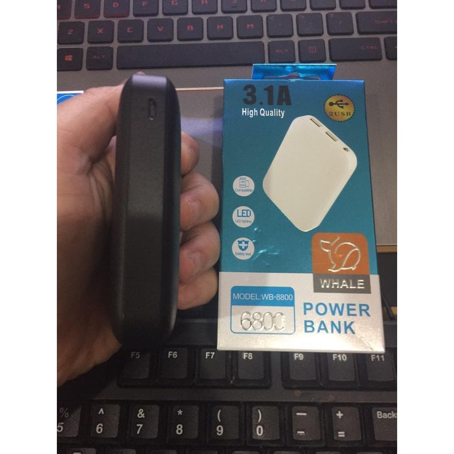 (COD) Original Power Bank WHALE 6800mAh WB-8800 Real Capacity ORIGINAL