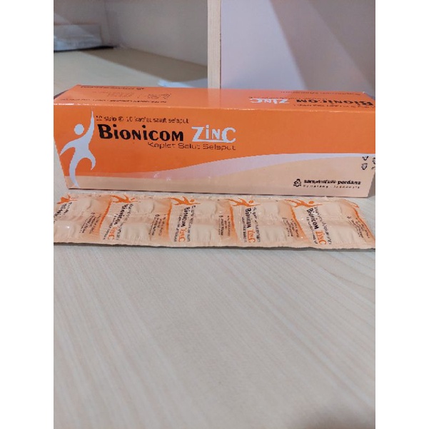 Bionicom Zinc  suplemen makanan / box @100 kaplet selaput