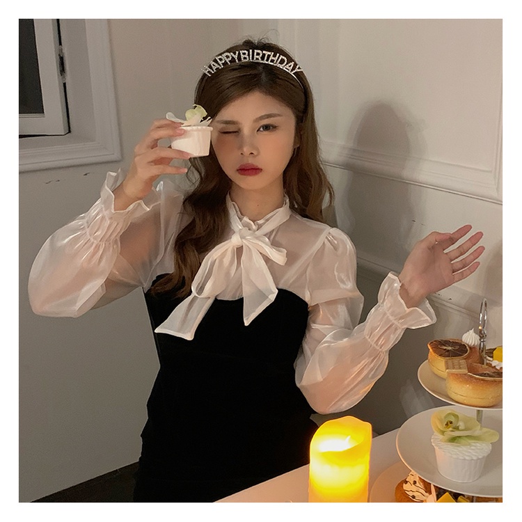 Bando Motif Tulisan Aksen Berlian Imitasi Untuk Wanita