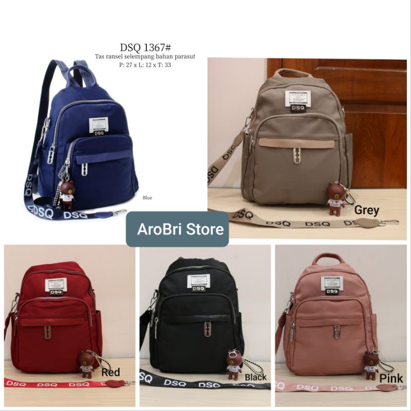 Tas ransel selempang merk DSQ 1367 bahan parasut