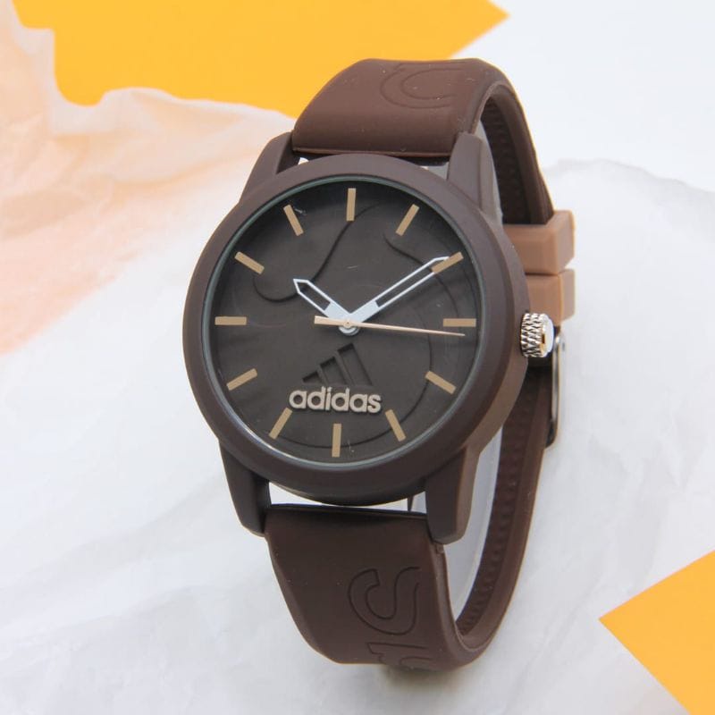 ADS Jam Tangan casual unisex pria wanita pusaran rubber/karet diameter 4cm