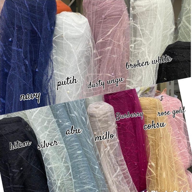 bahan kebaya. bahan renda. kain renda. tile nobita. tille akar mutiara (harga persetengah meter)