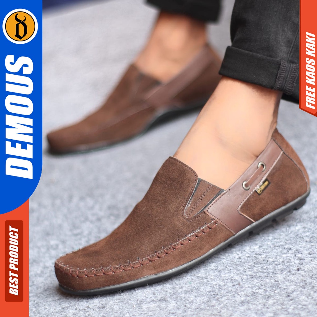 DEMOUS ASTA Sepatu Slip On Casual Slop Kasual Kulit