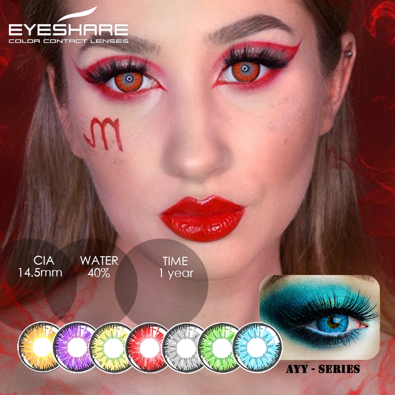 [✅COD] Softlens Mata Normal Softlens Cosplay Karakter Warna Sepasang lensa kontak berwarna softlen big eyes AYY Halloween soflens