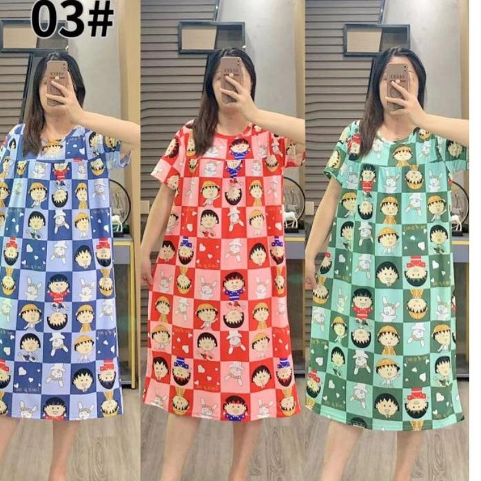 Big Sale.. Daster Jumbo Wanita Dress Korea Baby Doll & Dress Kantong LD 120 Piyama Import Korean Sty