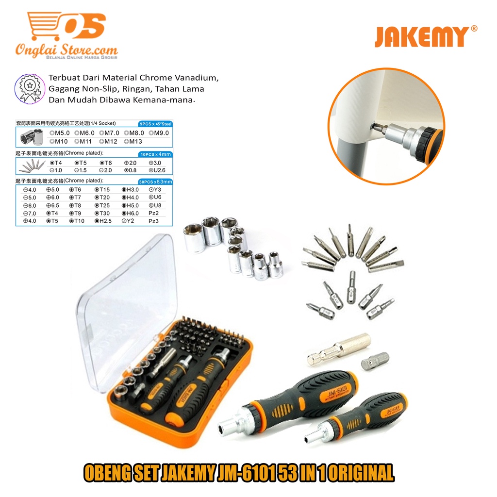 OBENG SET JAKEMY JM-6101 53 IN 1 ORIGINAL
