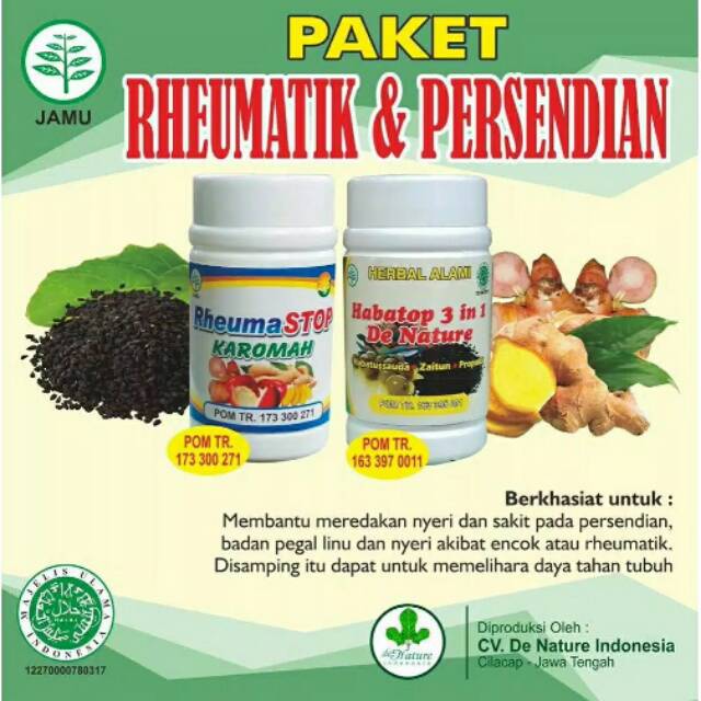 Obat rematik/pegal linu/encok RheumaSTOP dan habatop 3 in 1