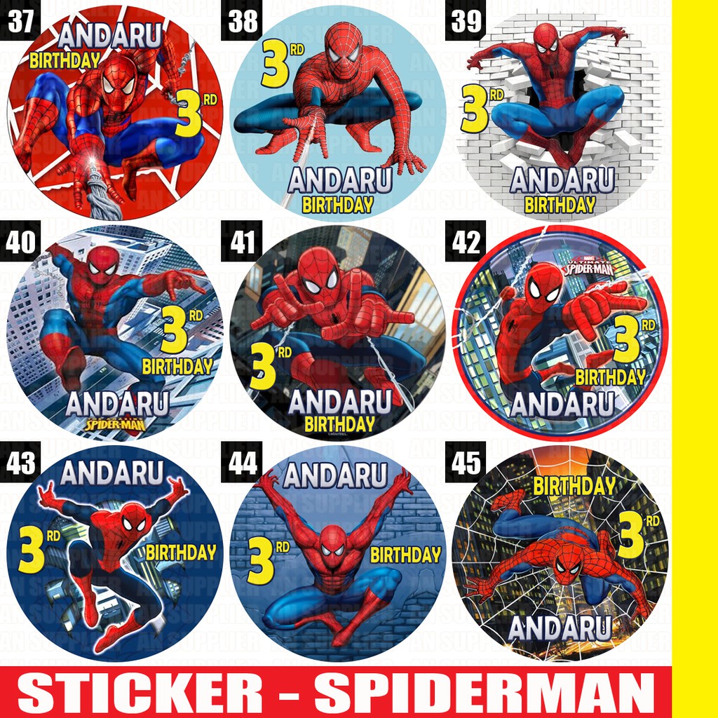 25+ Inspirasi Keren Stiker Ulang Tahun Anak Spiderman ...