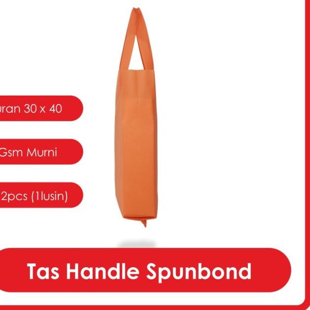 

GOODIE BAG SPUNBOND HANDLE LUSINAN 30x40 / Tas Belanja Polos (Orange)