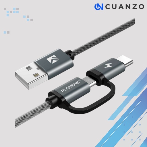 Kabel Data 2in1 Fast Charging / Kabel Charger 2 in 1 Micro USB+USB Type C QC3.0 2.8A 100cm / Kabel Micro Usb + Type C  Casan Android iPhone Serbaguna / Kabel Data Cas Charger Hp Oppo Xiaomi Vivo Samsung Realme / kabel Colokan Multifungsi Murah original