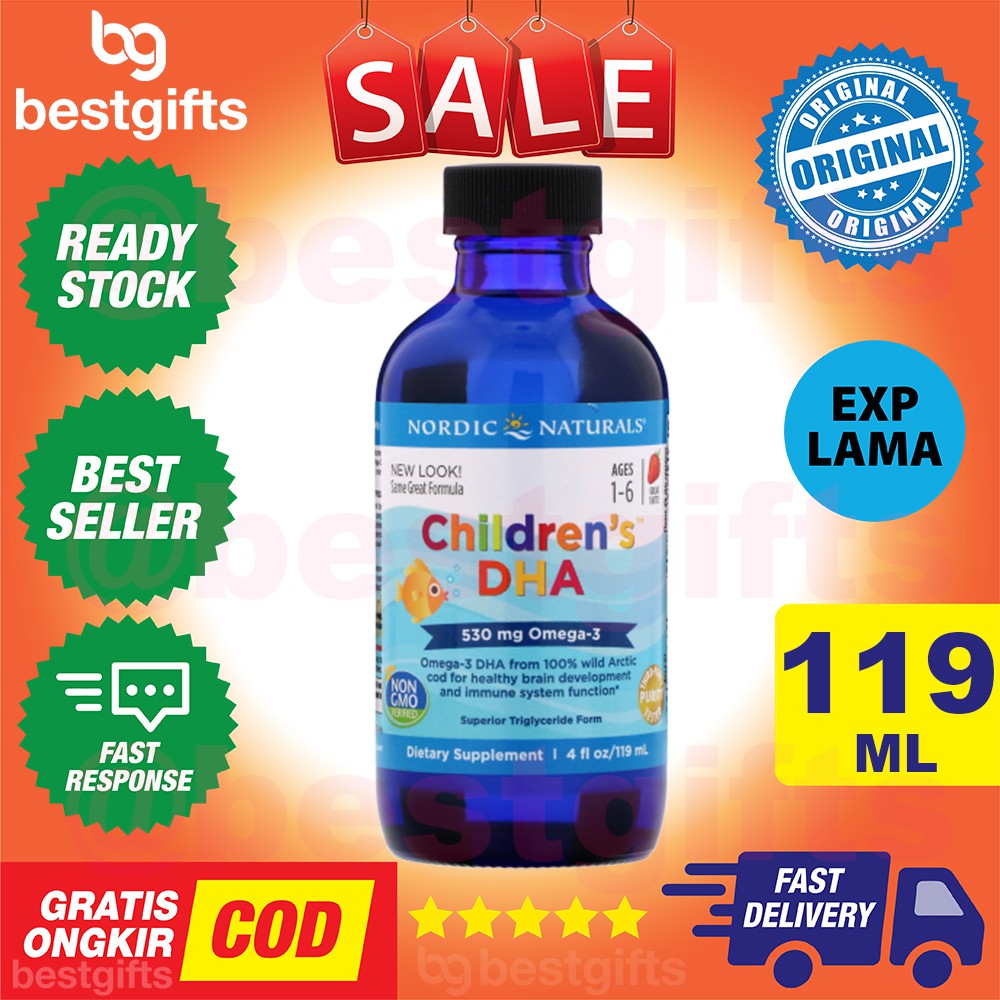 NORDIC NATURALS CHILDREN DHA VITAMIN OTAK SARAF IMUNITAS DAYA TAHAN TUBUH ANAK STRAWBERRY - 119 ML