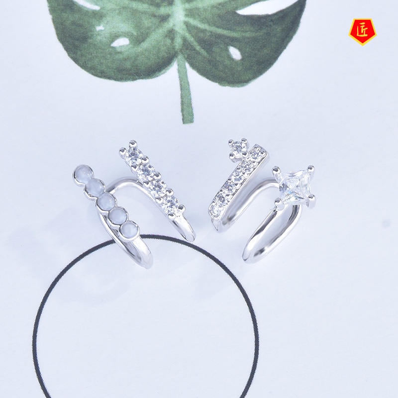 [Ready Stock]Fashion S925 Silver Double-Layer Ear Clip without Piercing