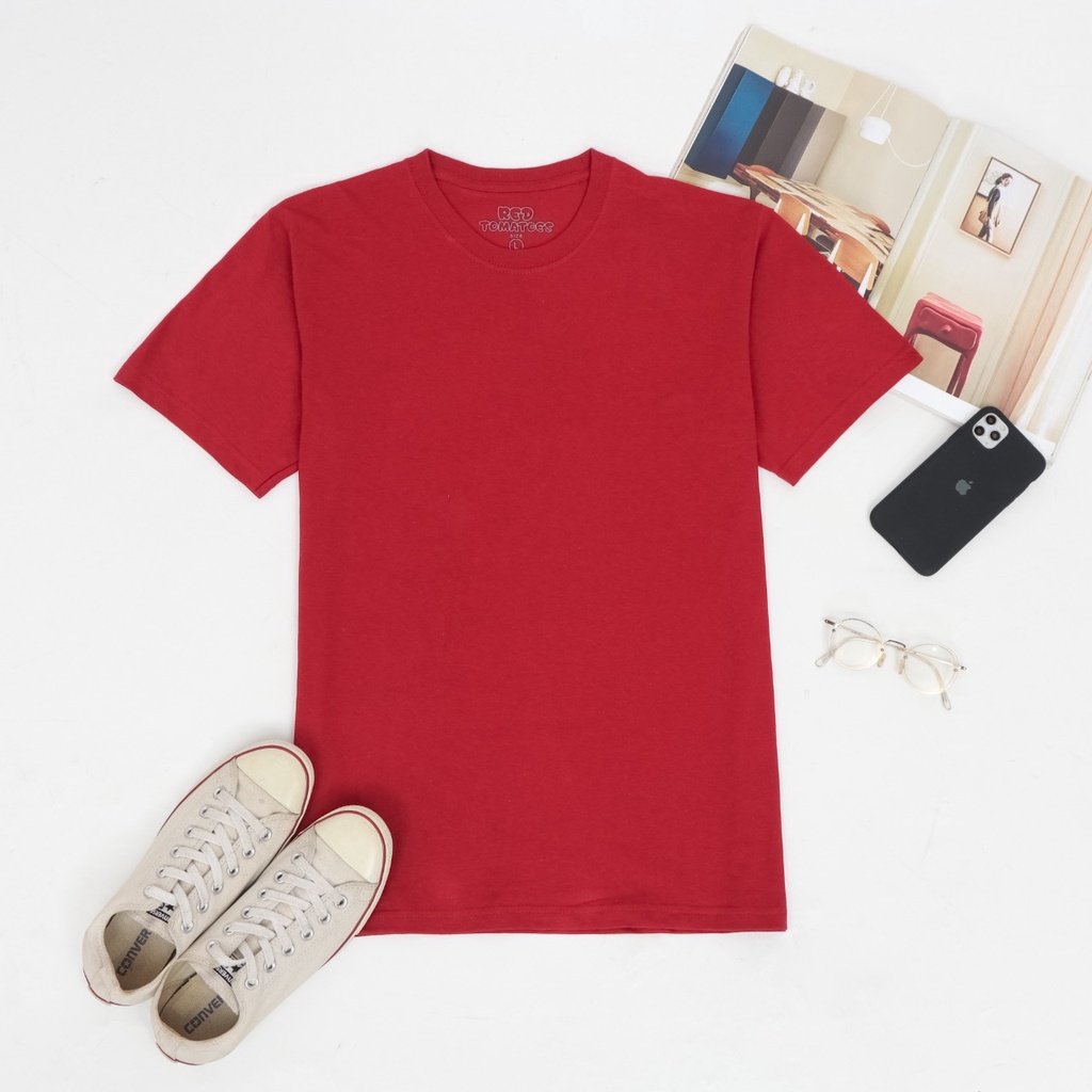 [LANGSUNG DARI PABRIK] Kaos Polos cotton combed 24s / ONECK / unisex / tangan pendek / baju pria-MAROON